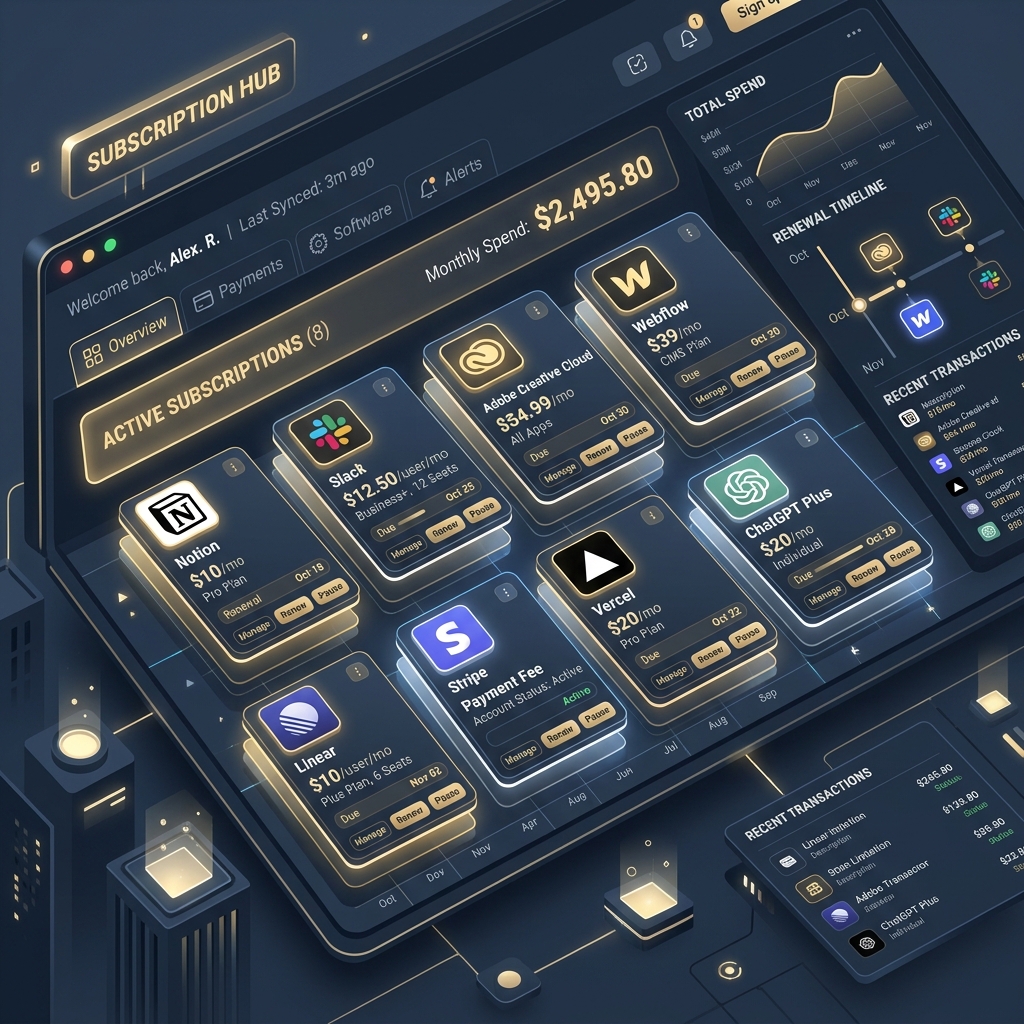 Online Subscriptions Management Dashboard